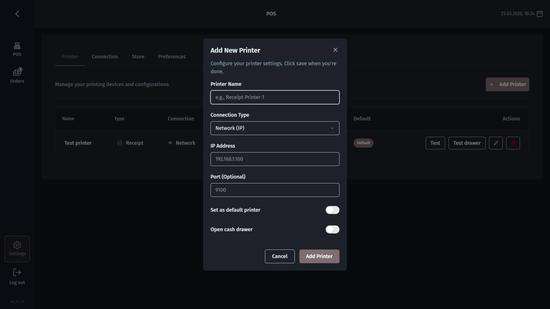 Configure and test your printer in Settings