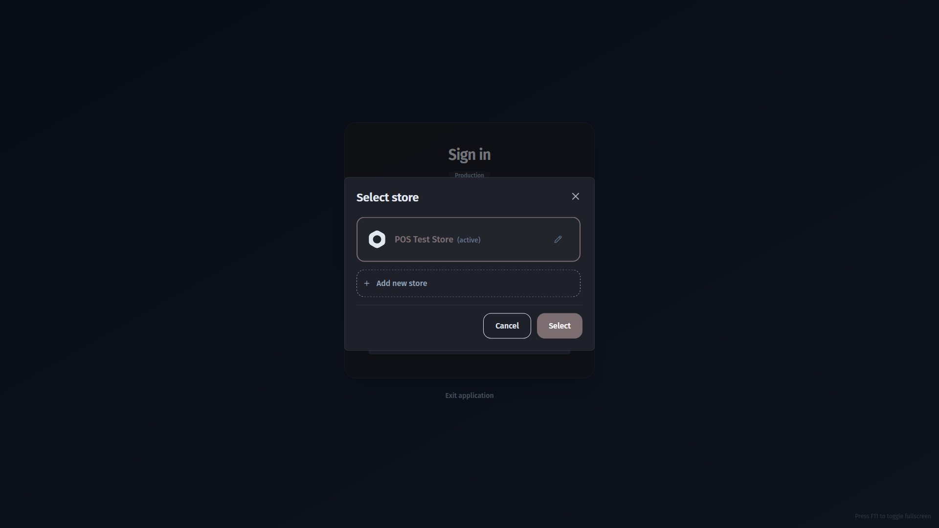 Choose your store at login