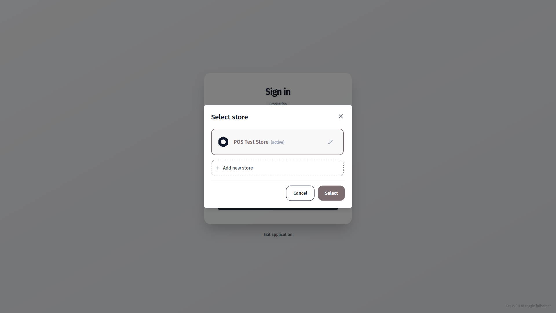 Choose your store at login