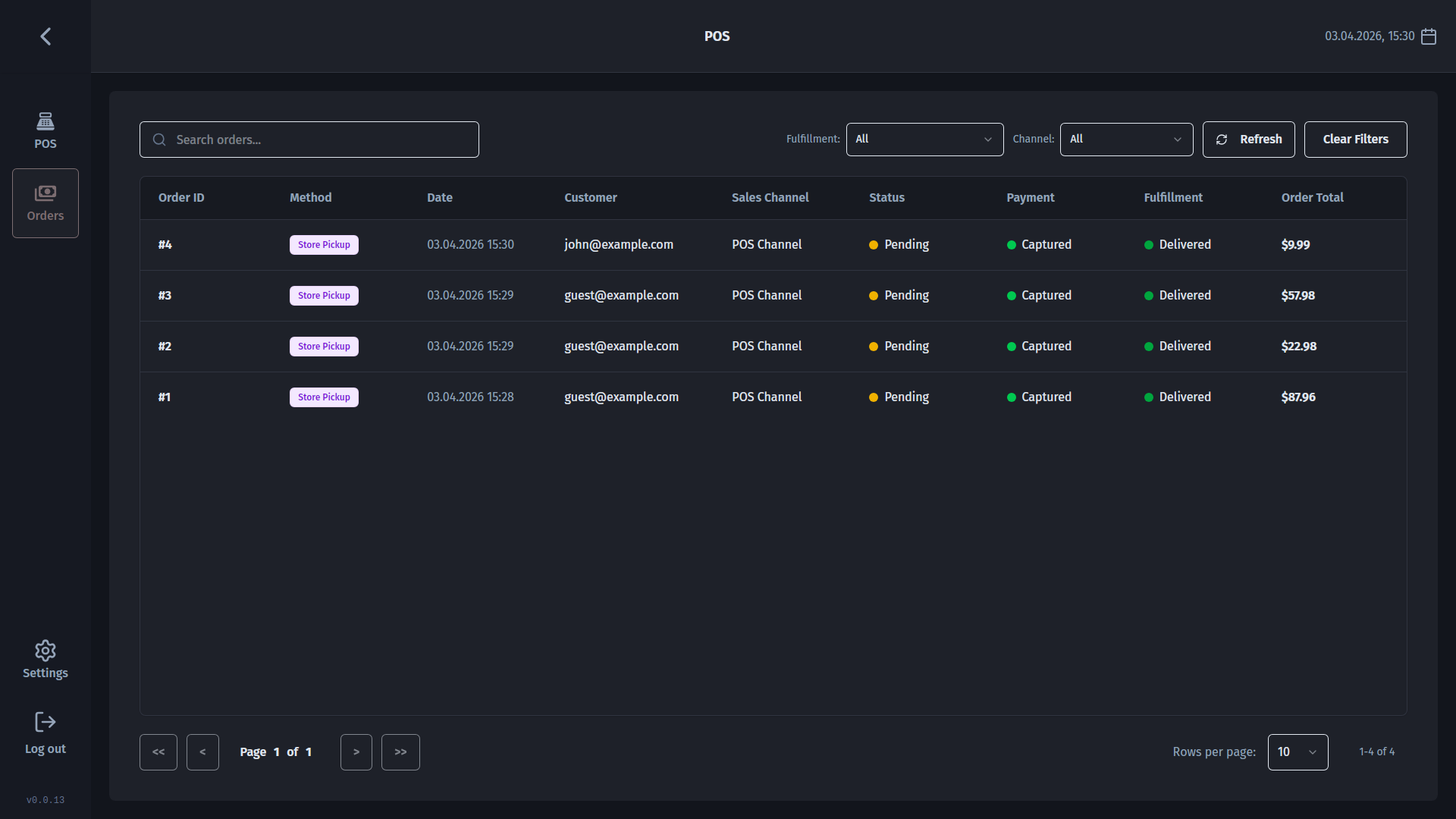 Medusa POS dark screenshot 4